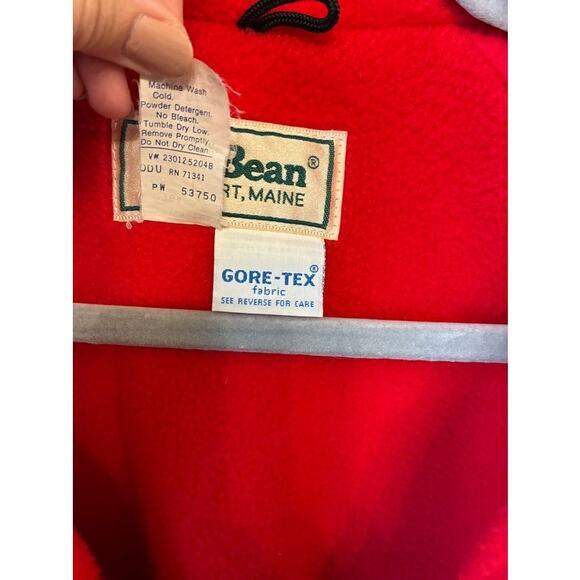 Vintage L.L. Bean Chore Coat Barn Jacket with Red Fleece Lining Gore-Tex - Picture 3 of 5